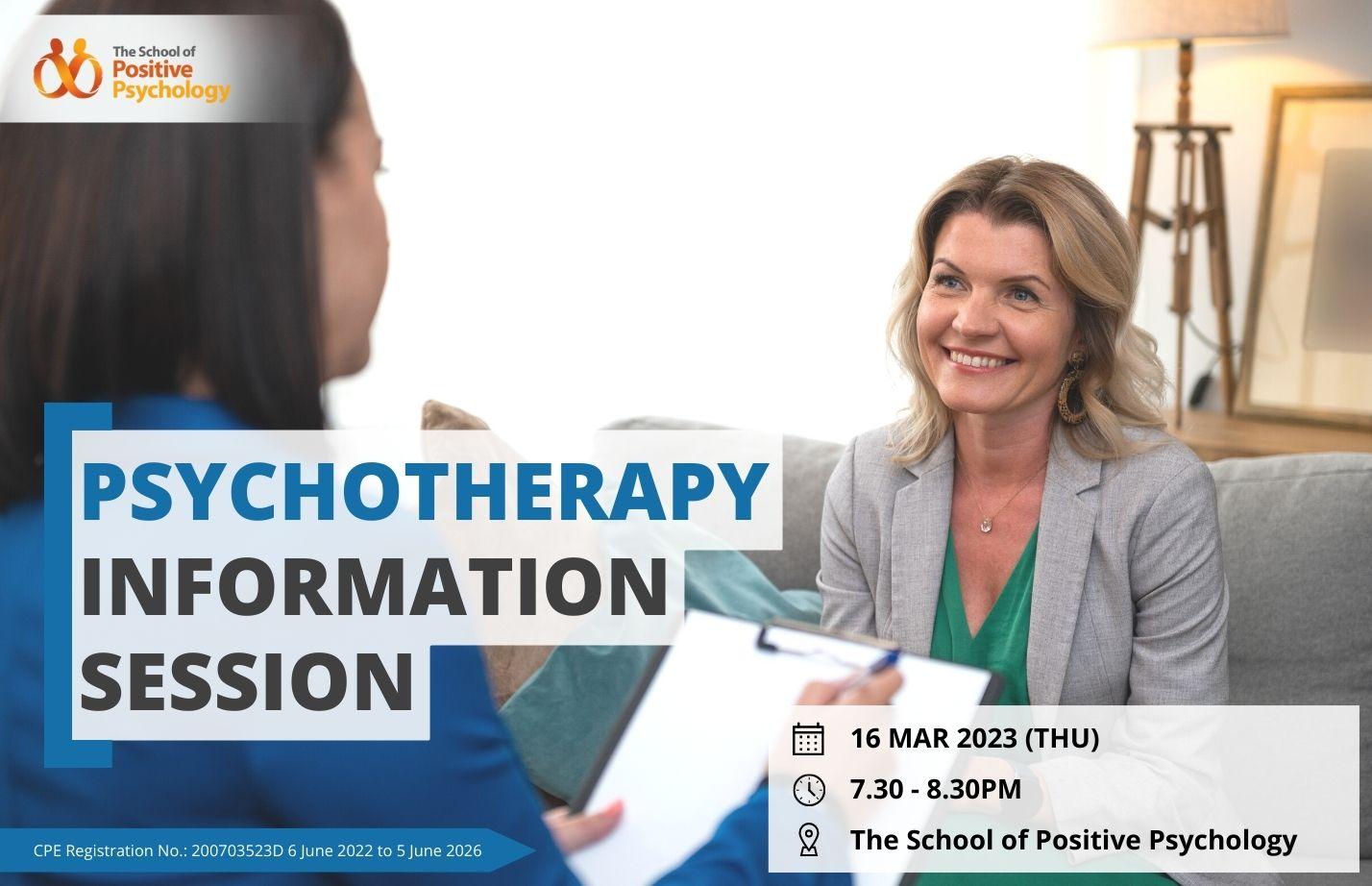 Psychotherapy Information Session – 16 Mar 2023